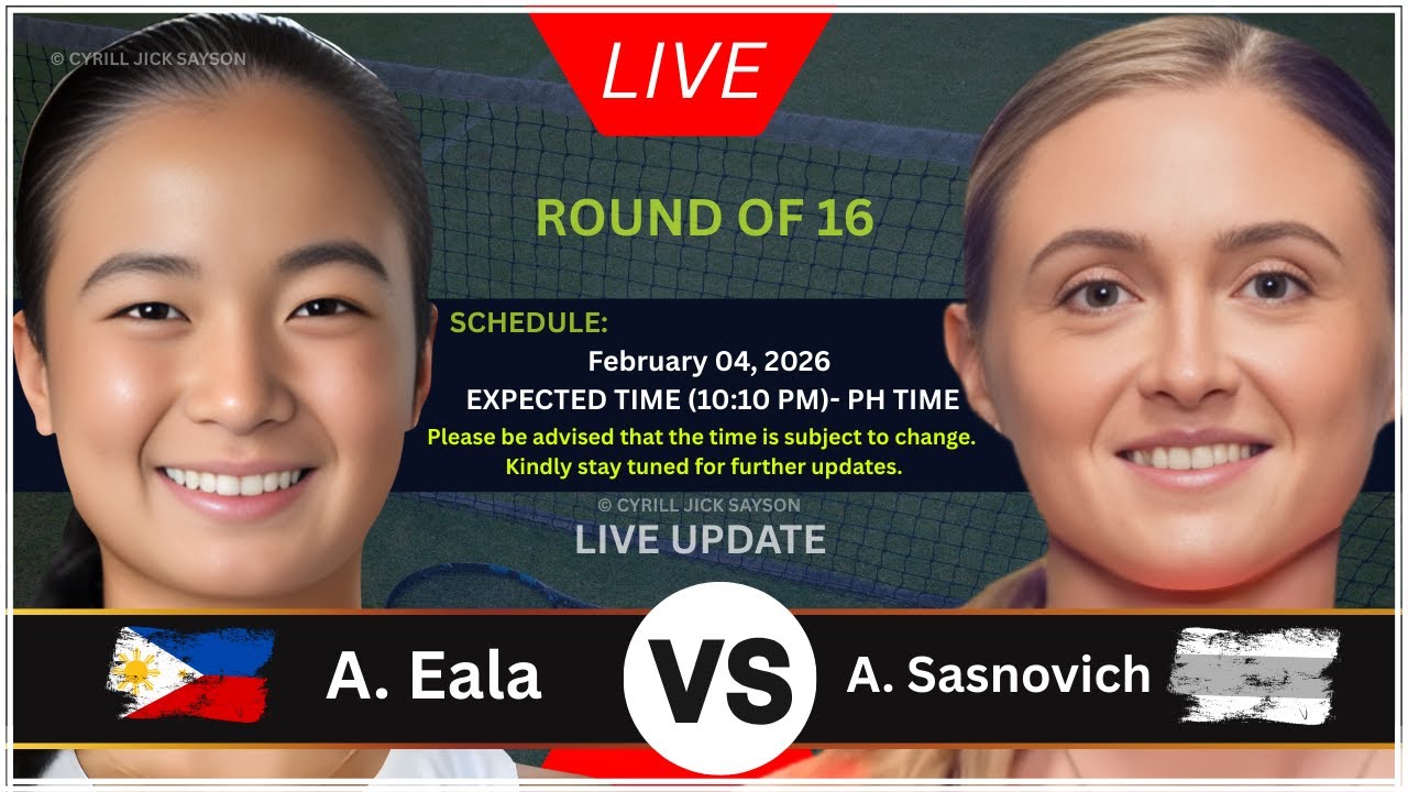 ALEXANDRA EALA 🇵🇭 VS ALIAKSANDRA SASNOVICH 🇧🇾 | ABU DHABI OPEN 2026 | LIVE SCHEDULE UPDATE 🎾