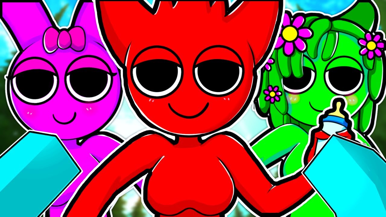 Adopted By SPRUNKI GIRLS in MINECRAFT!
