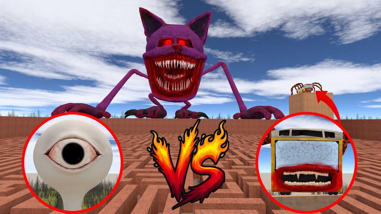 NEW BUS EATER vs CATNAP TAPES in the MAZE! Garry's Mod
