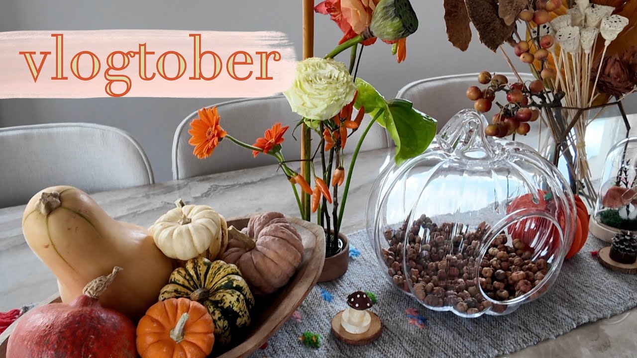 vlogtober 2025 🎃🍂🍁 çiçek atölyesi + sonbahar dekoru + kitap dizi önerileri