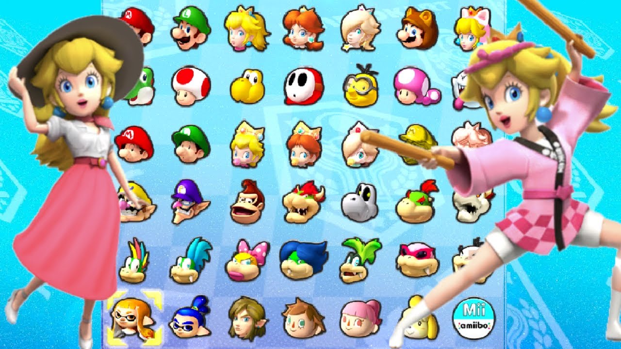 Mario Kart 9 - All Peach Characters