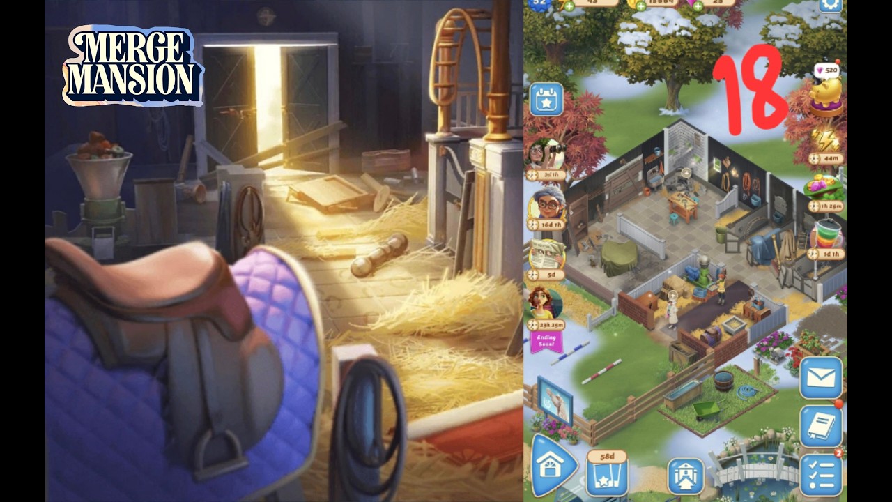 Merge Mansion | The Stables   Level 52  Part 726 🐎🐎        #merge #mergemansion