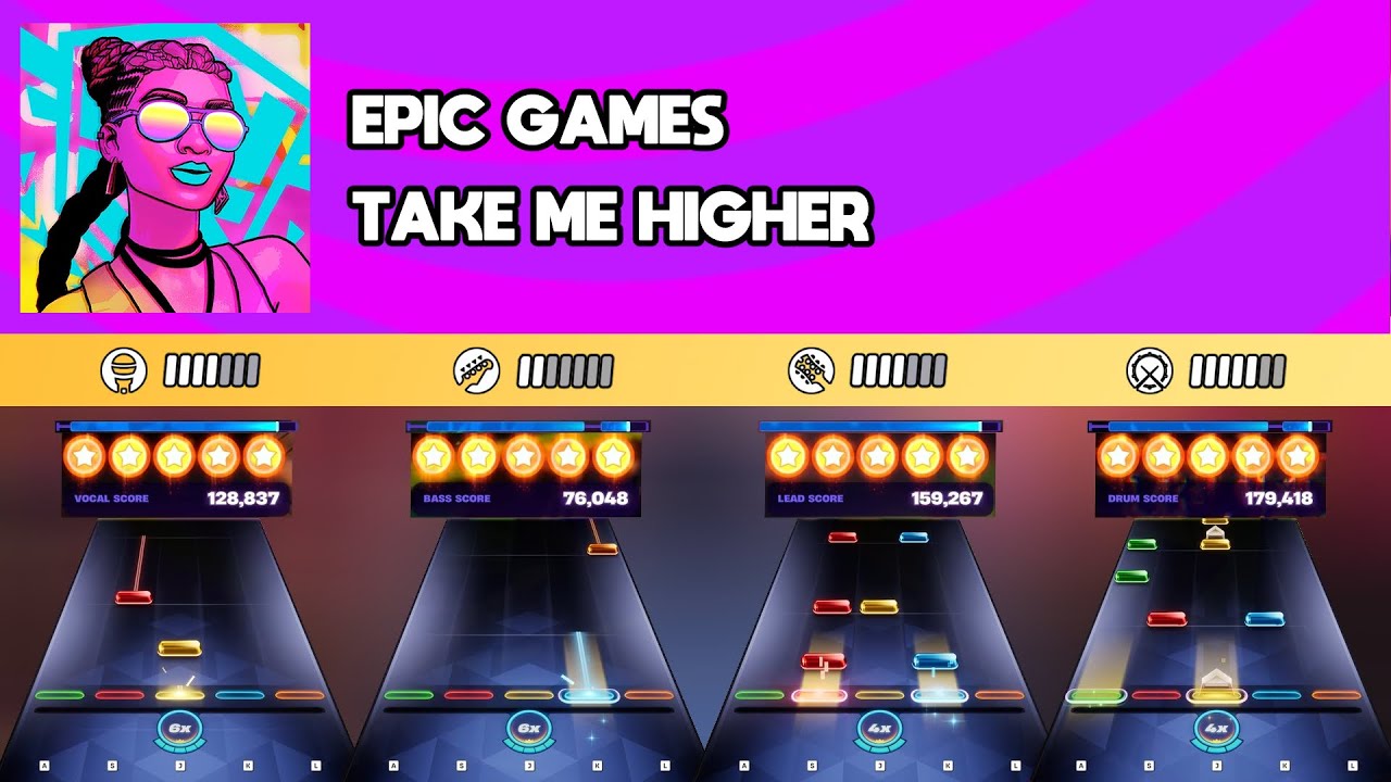 [Fortnite Festival] Epic Games - Take Me Higher || All Instruments Expert 100%