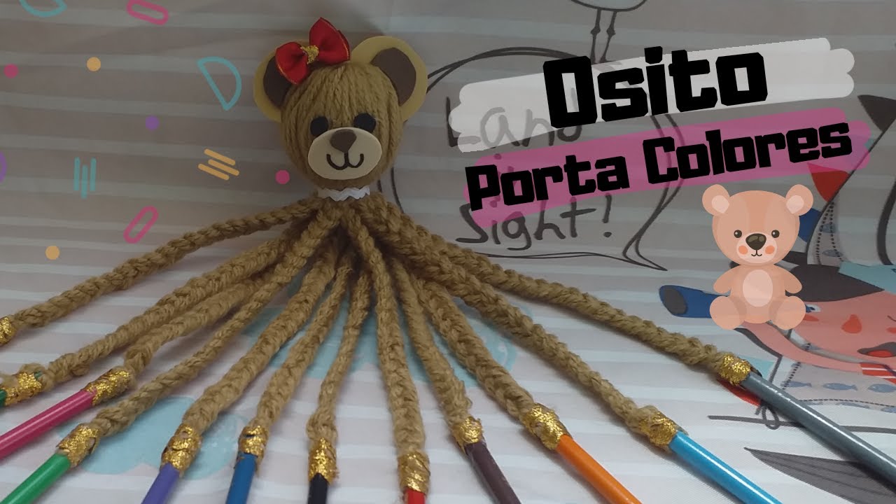 Pulpo porta colores de osito