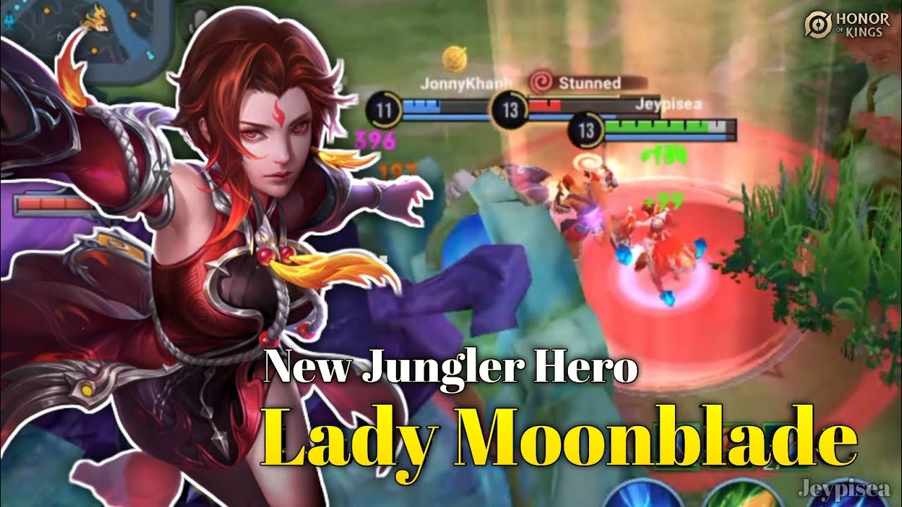 Luna the New Hero Jungler!! [ Lady Moonblade Gameplay + Build & Arcana ] Honor of Kings!!