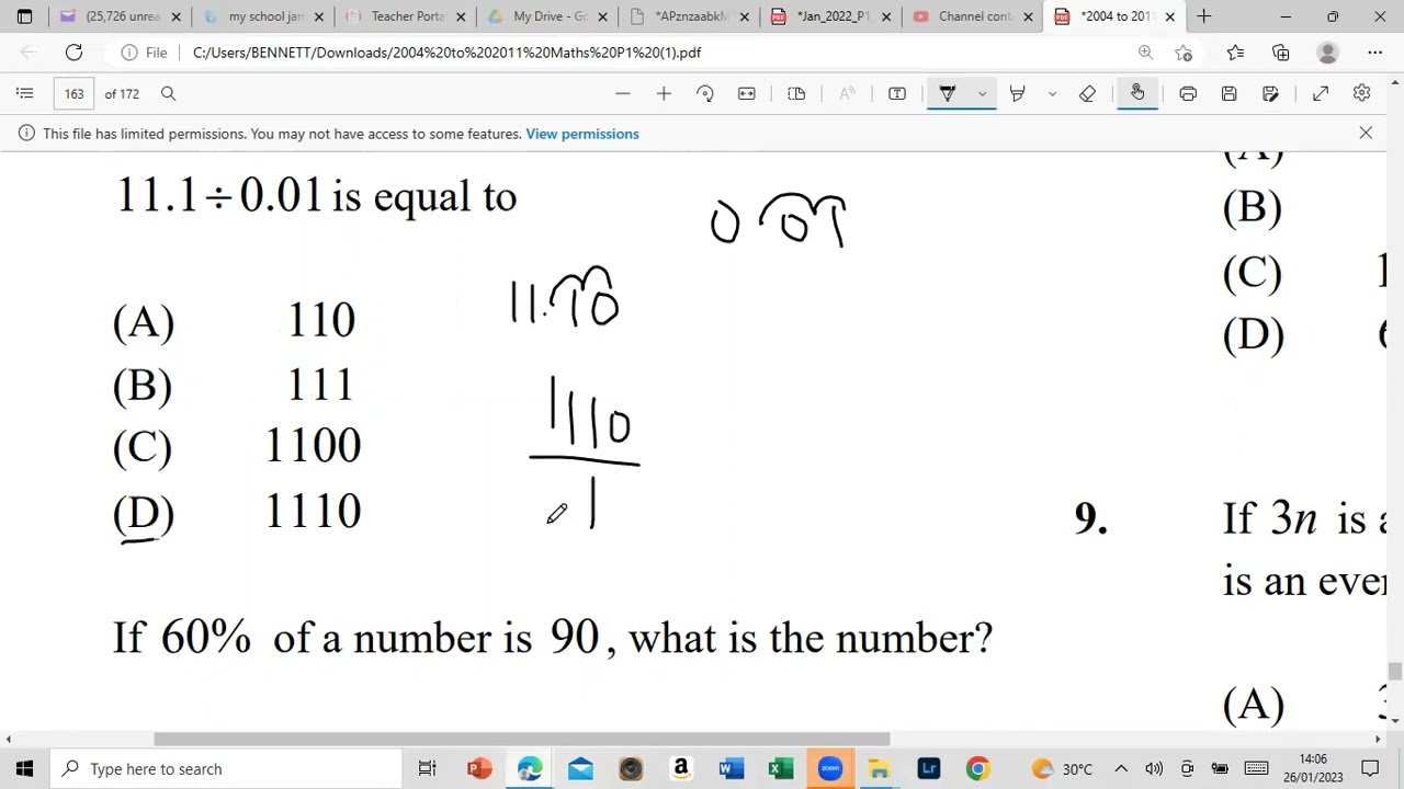 MATHS CSEC 2023 1- 60