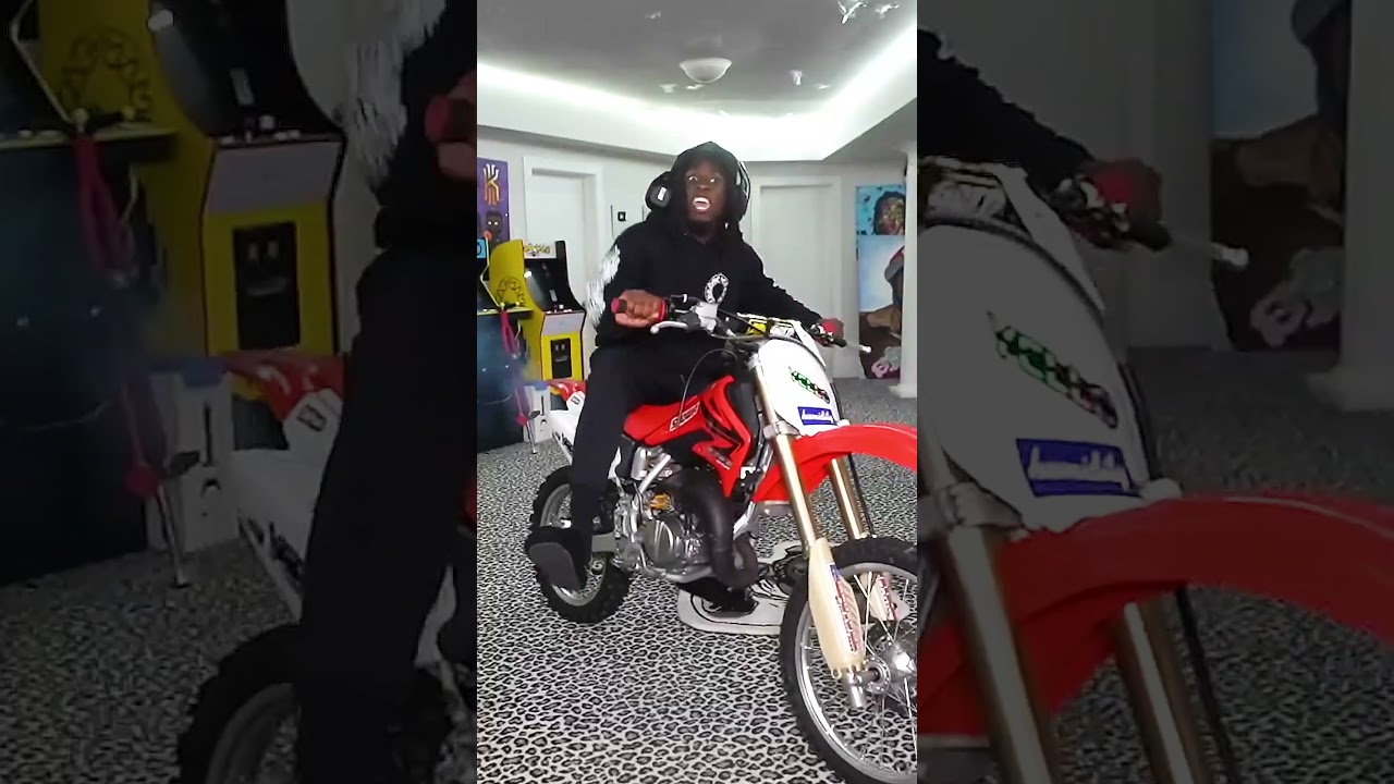 Kai Cenat Tries To Drive A Dirt Bike In His Room Then This Happened...😂🏍️