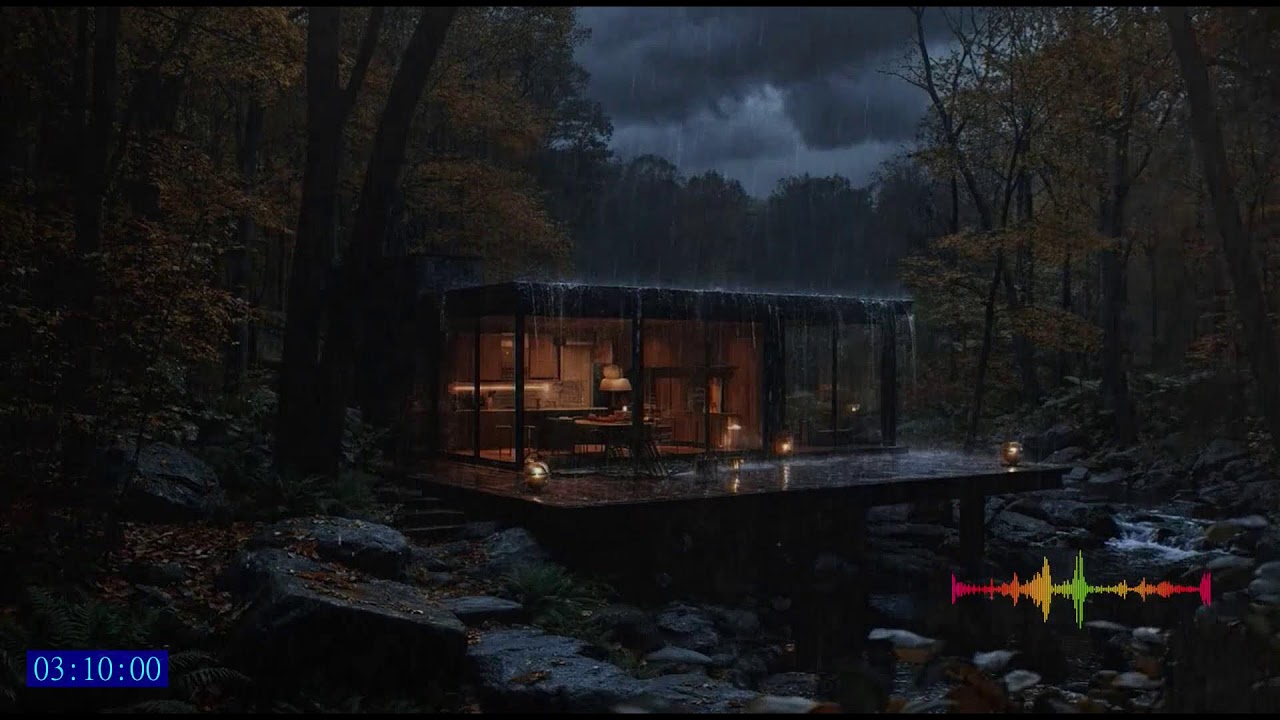 Gentle rain ambience offering comfort warmth and peaceful sleep through the night