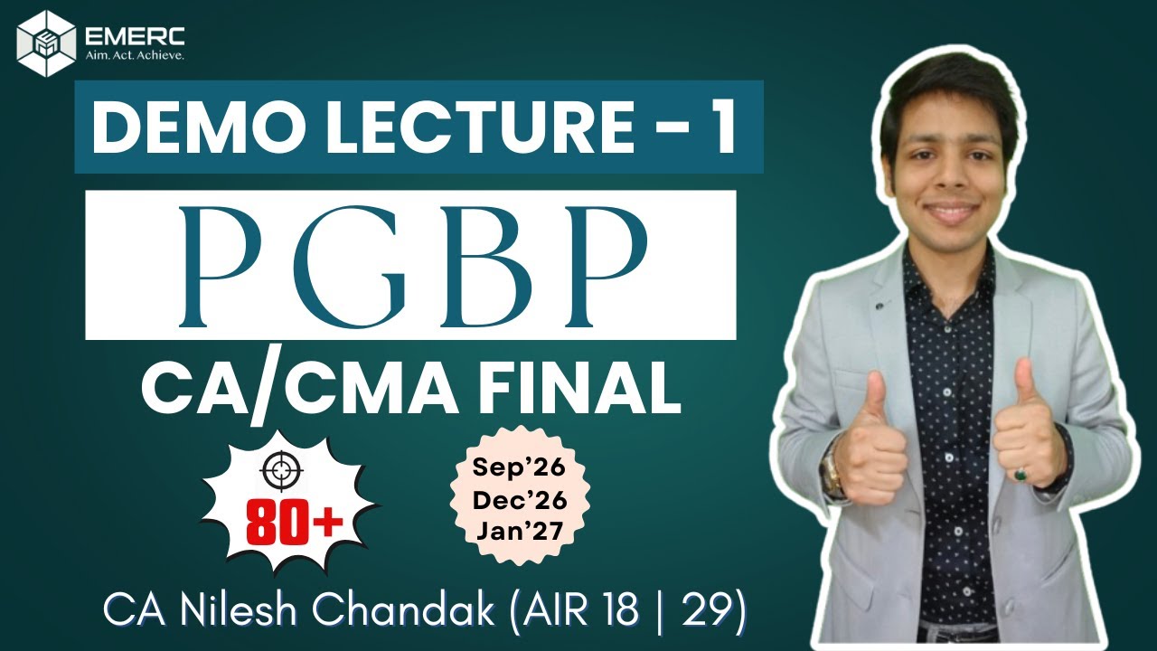 PGBP - Lecture 1 | Sec 28, 29, 30 and 31 | CA/CMA Final 2026