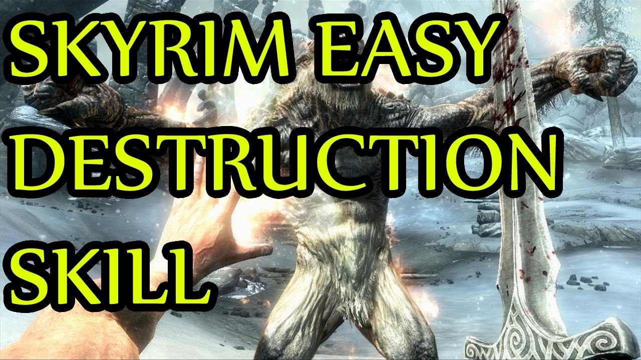 Skyrim GLITCH Level Destruction Skill Easily. For PC/360/PS3