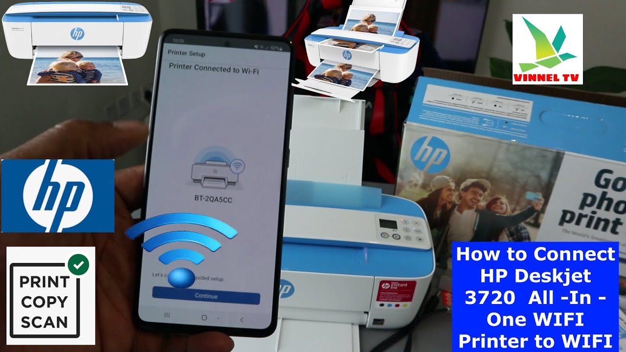 How to setup/ Connect HP Deskjet 3720 All-In-One WIFI Printer to WIFI