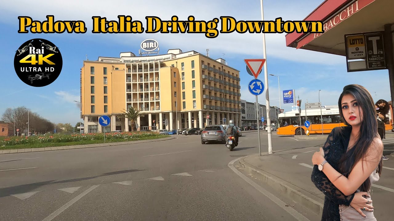 Padova  Italia Driving Downtown