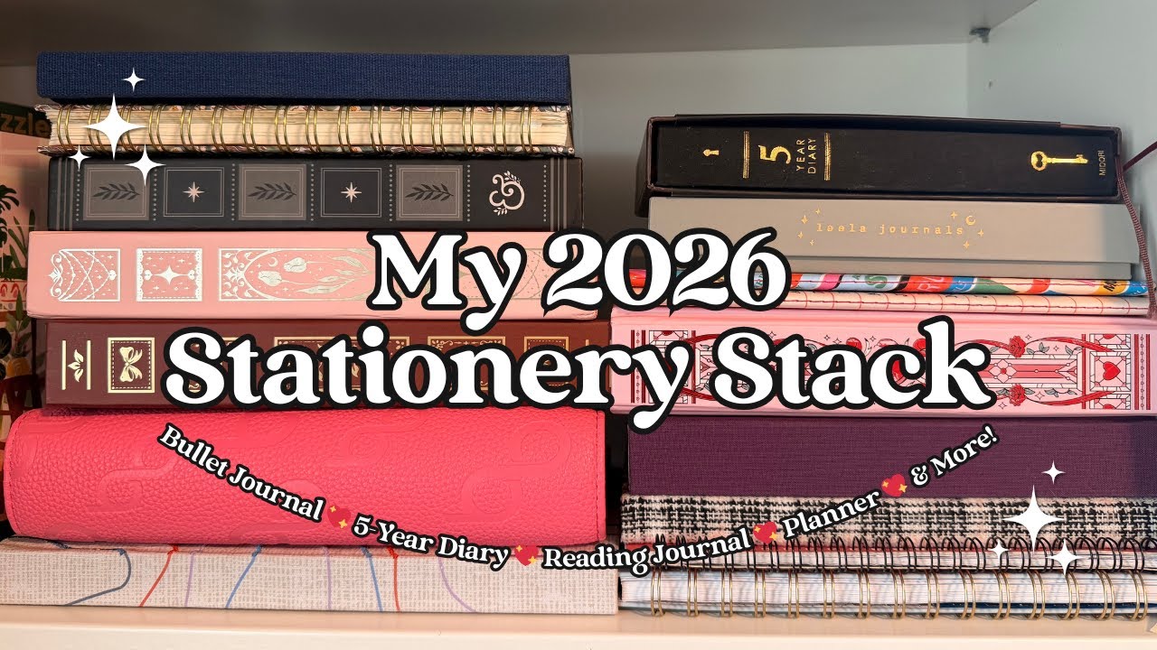 My 2026 Stationery Stack ♥ Bullet Journal, 5-Year Diary, Reading Journal, Planner & More!