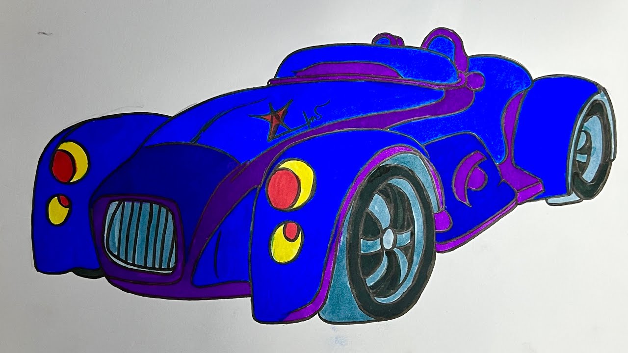 Blue Car drawing #drawing #art #easydrawing 