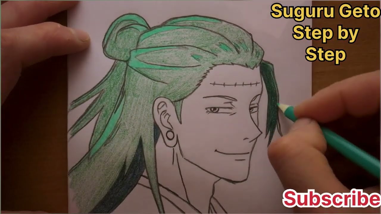 How to draw Suguru Geto / lesson for beginner / drawing anime step by step