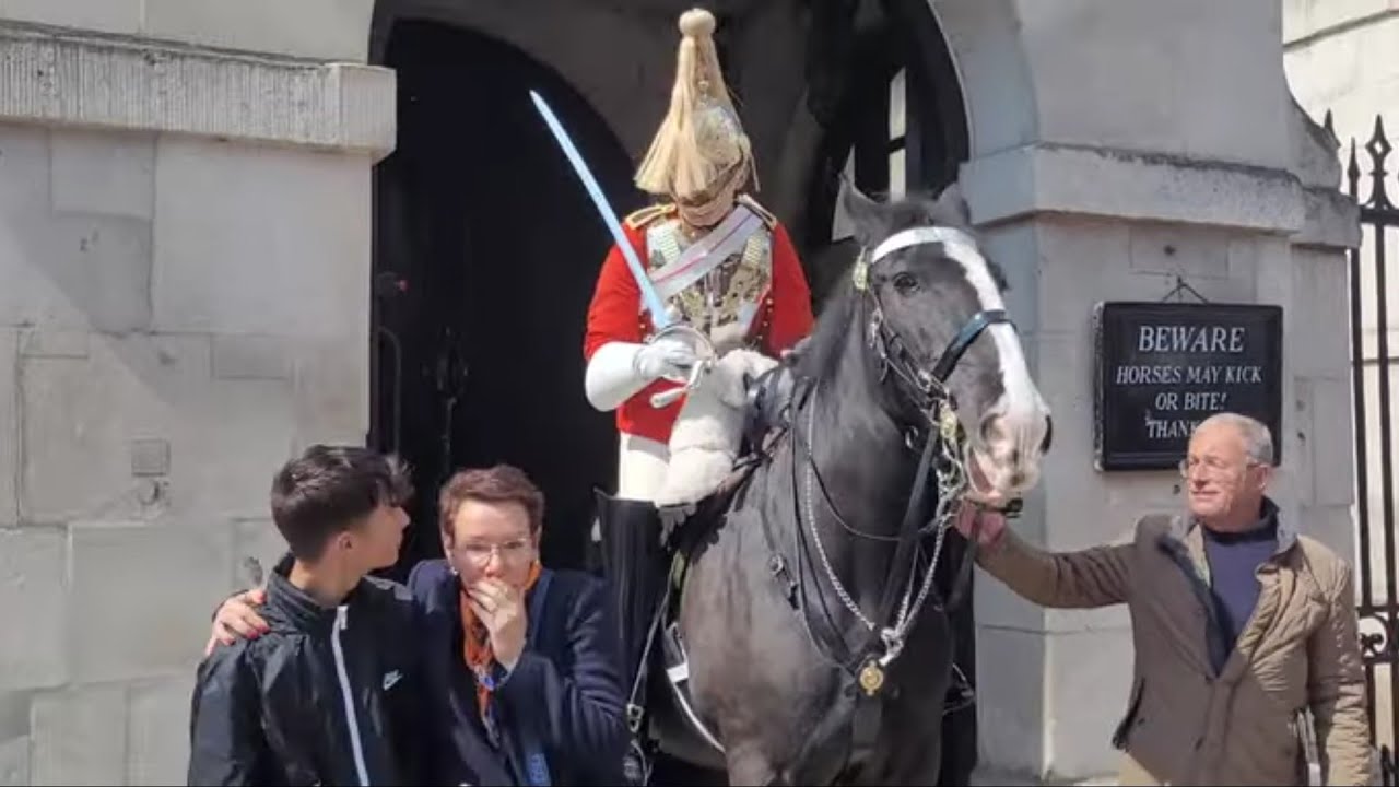 He asked her politely two times to let go of the Reins (A massive shout)