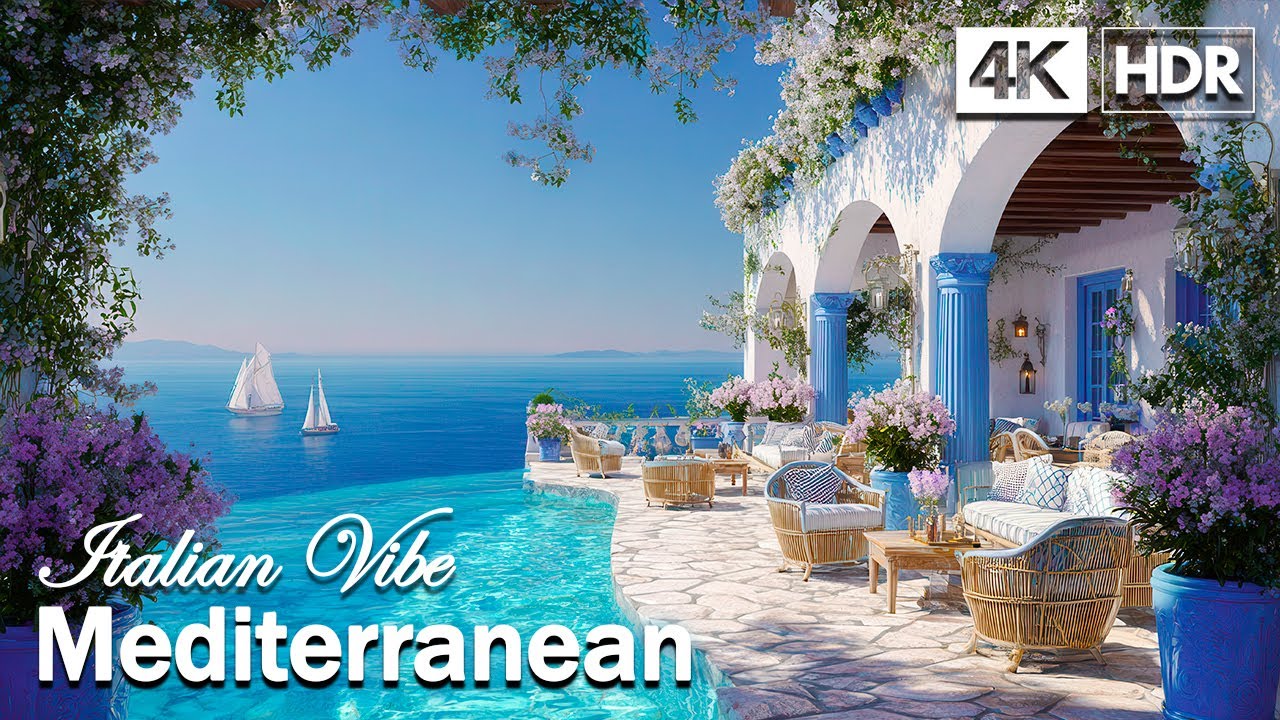 Chill Mediterranean Music 🎶 3 Hours of Relaxing Italian Vibe & Dreamy Mediterranean Coast Views 🌊