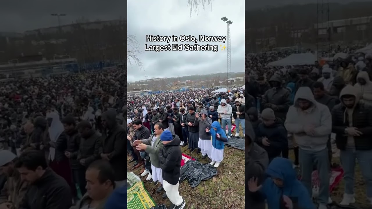 Largest Eid Congregation in Norway history 🤯❤️ #eid #prayer #worldrecord #islam #alafasy
