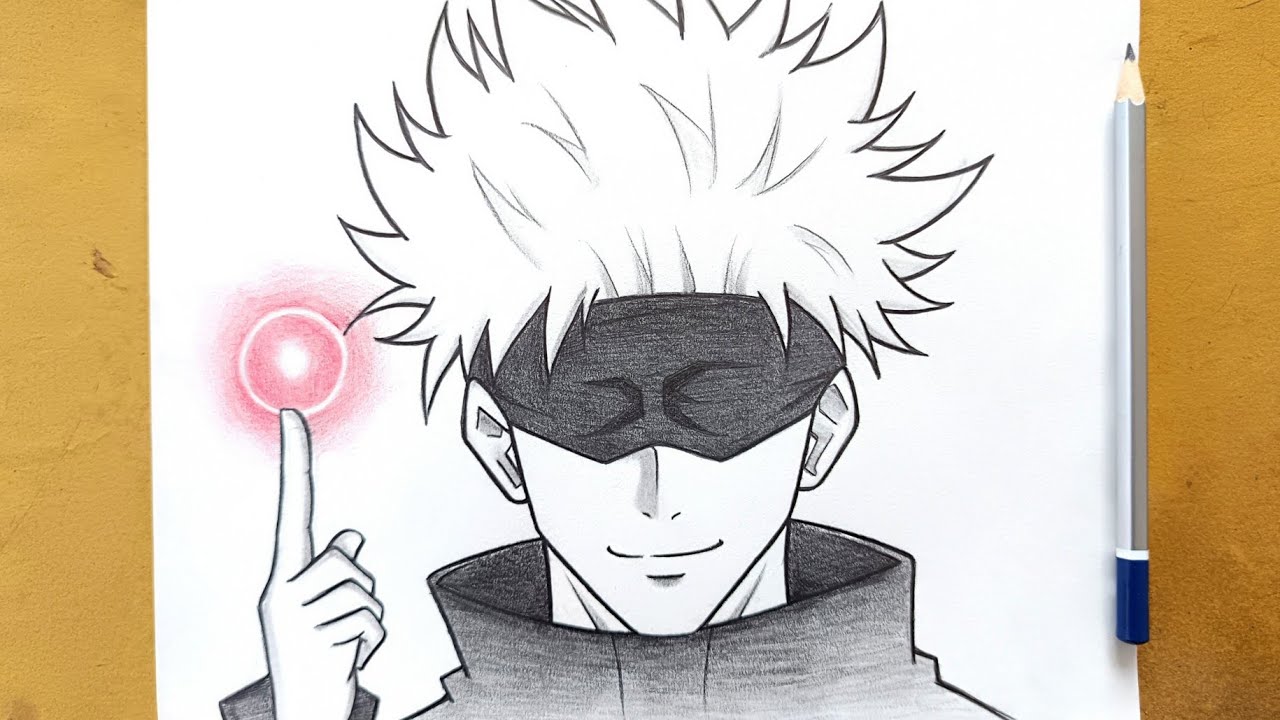 How to draw Gojo Reversal red Technique step by step || Easy anime drawing || Jujutsu kaisen