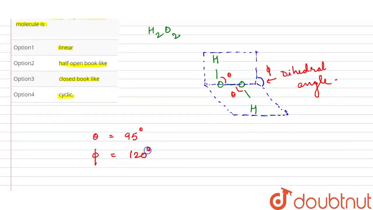 The structure of hydrogen peroxide molecule is
