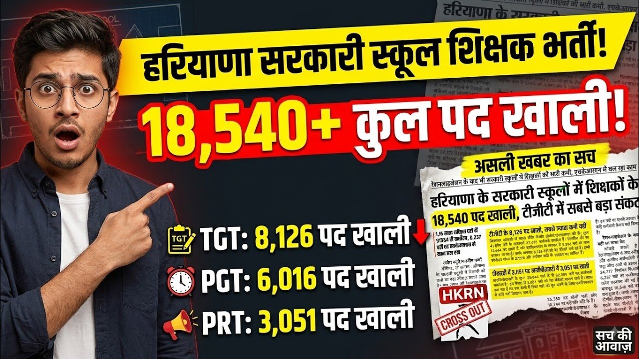 Haryana Teacher Recruitment 2026: 18,540 Vacancies! TGT, PGT, PRT Bharti Big Update 🔥