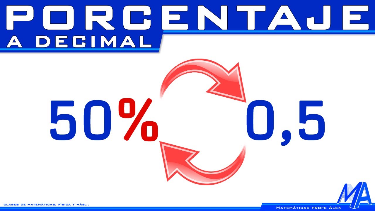 Convertir PORCENTAJE a DECIMAL y viceversa