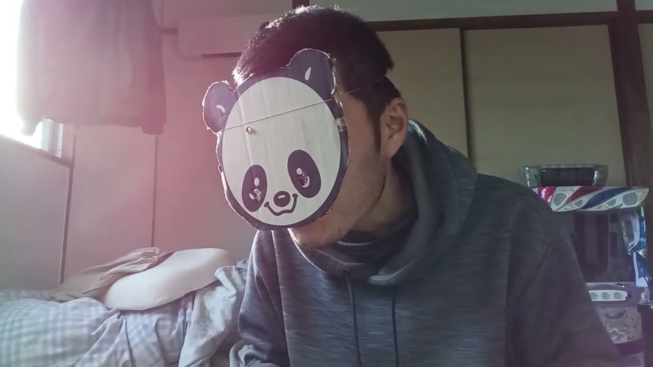ご自宅カラオケEntryNo.16パンダがとんねるずさんのガラガラベビを歌ってみた元気に3 2 1 ハッスルハッスル😀🤣