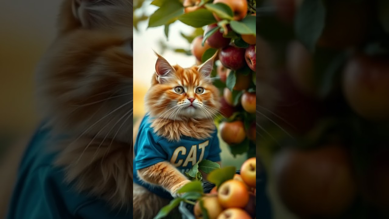 the cat and the magic apple tree #reels #fyp #trending #trendingshorts #cat #animals