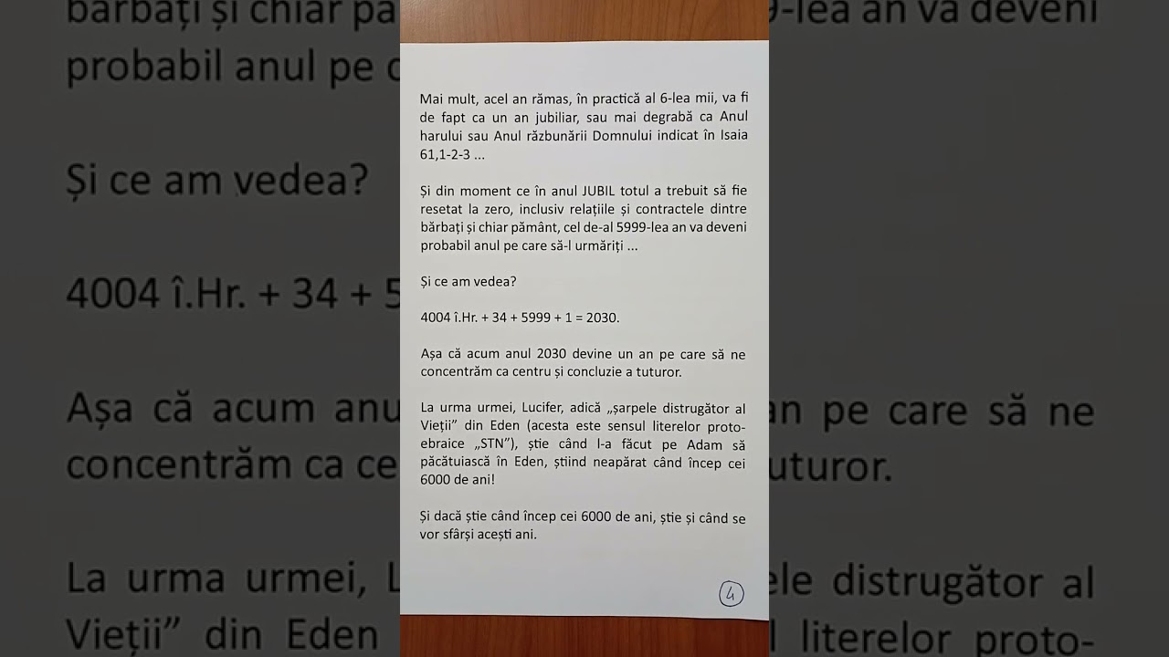 6000 DE ANI, 2030 SI ULTIMUL AN SABATIC
