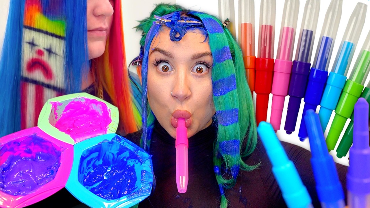 DYING my HAIR with Blow Pens!?!!