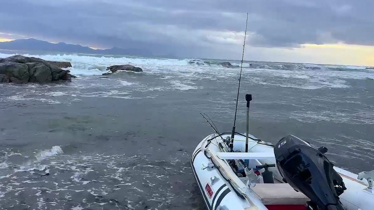 Yellowtail catch on rough day small boat