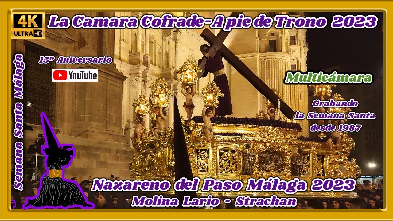 NAZARENO DEL PASO (ESPERANZA) MÁLAGA 2023. CURVA STRACHAN. SEMANA SANTA MÁLAGA. MULTICÁMARA 4K