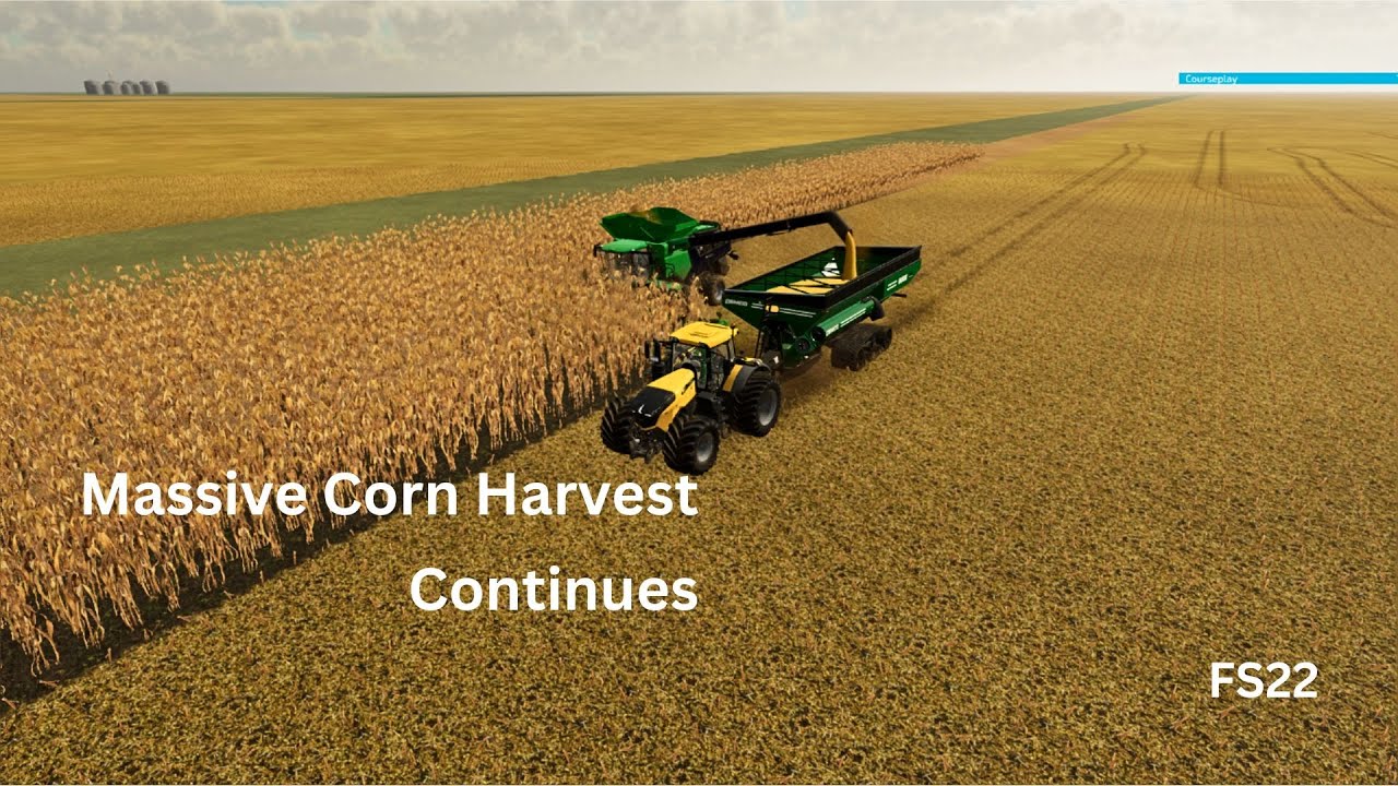 Massive Corn Harvest Continues On Big Fields XXL