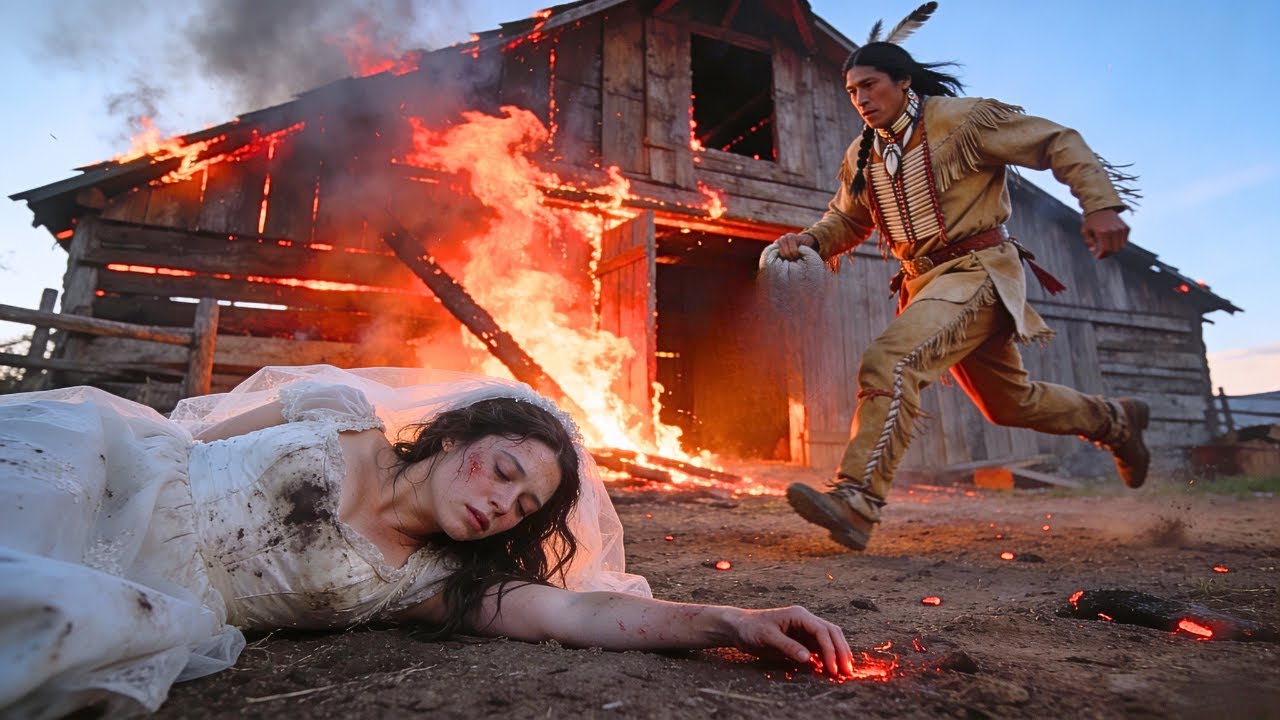 She Collapsed Outside the Burning Barn—But the Lakota Brave Ran Into the Flames for Her Child.