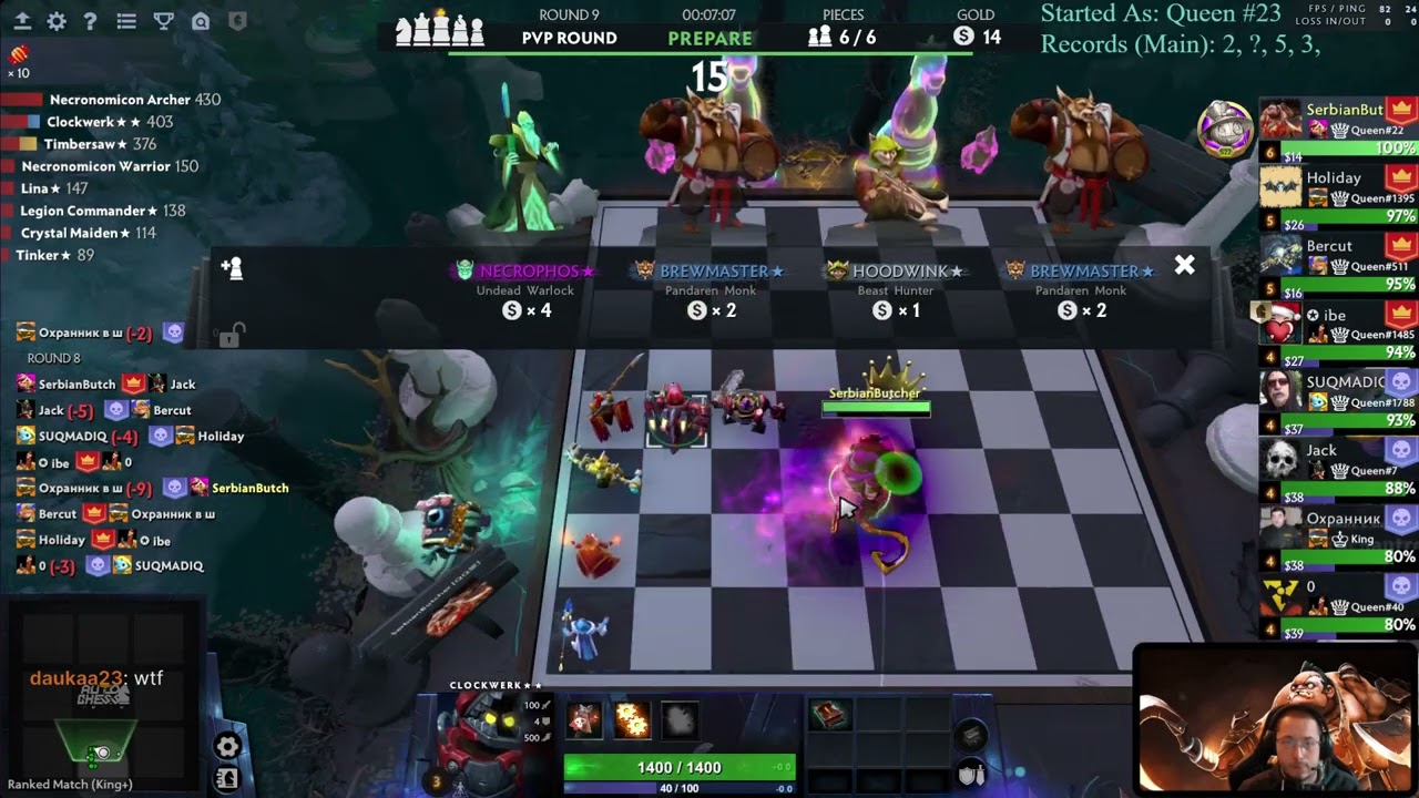 Sick 6 Warlocks! 26.02.2023 Dota Auto Chess Top 20 Queen Game!