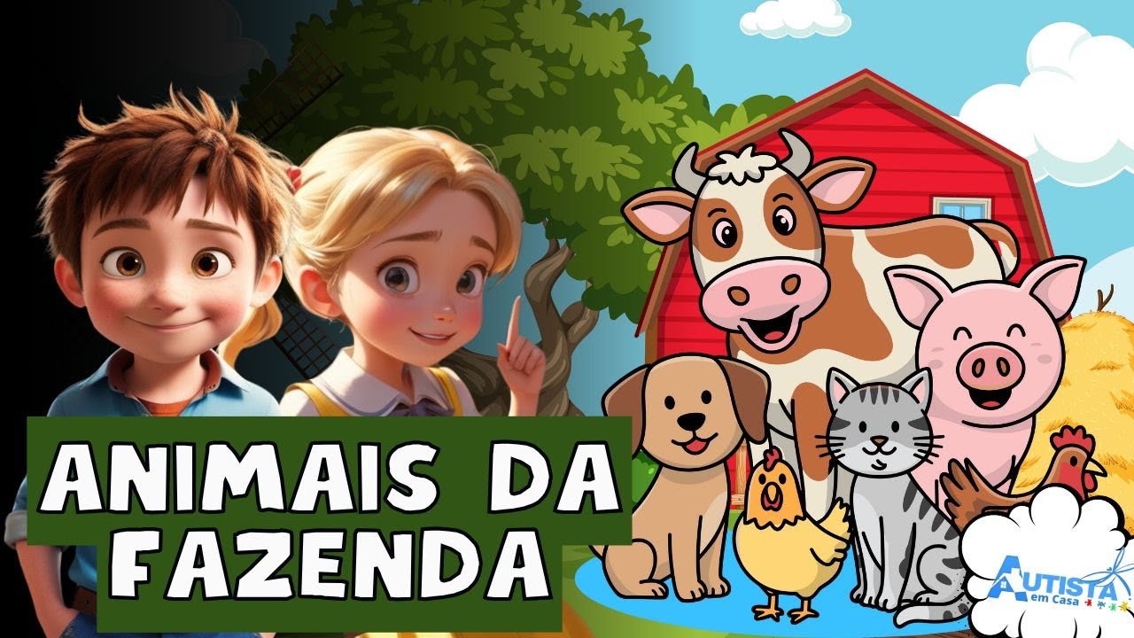 Animais da Fazenda para Crianças | Aprendendo os Nomes dos Animais com Rick e Isa | Autista em Casa