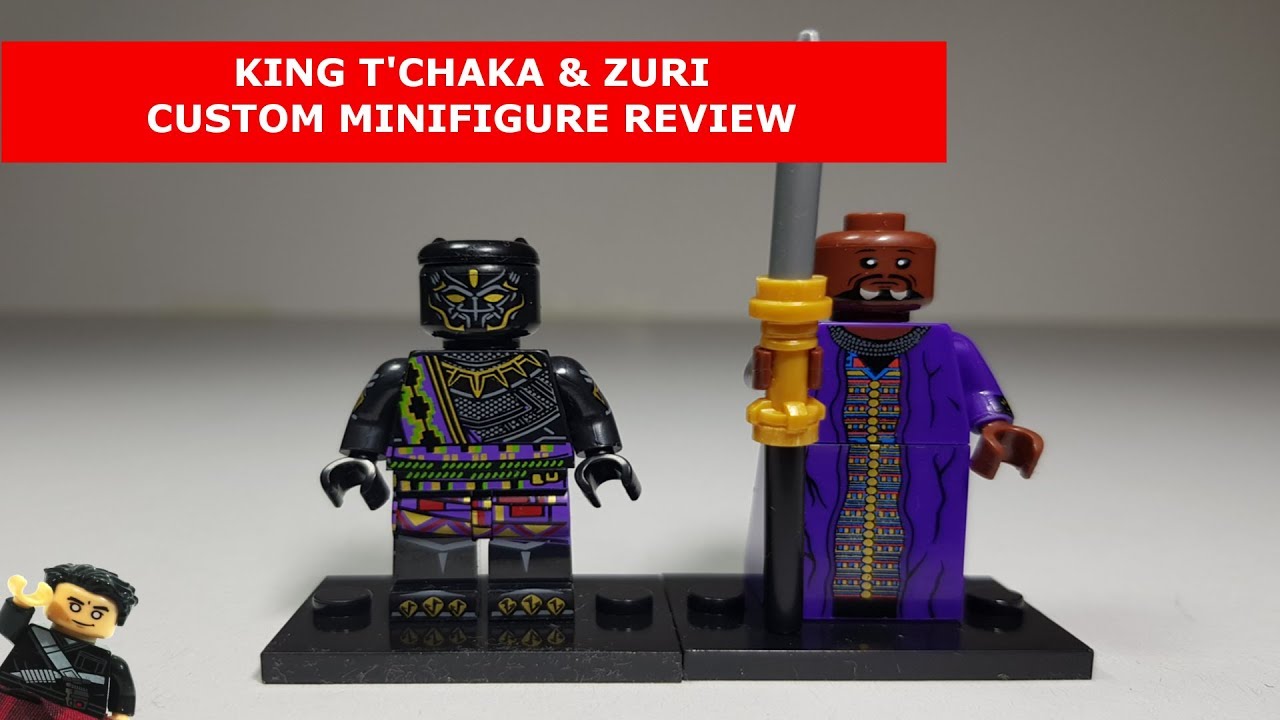 King T'Chaka & Zuri Custom LEGO Minifigure Review