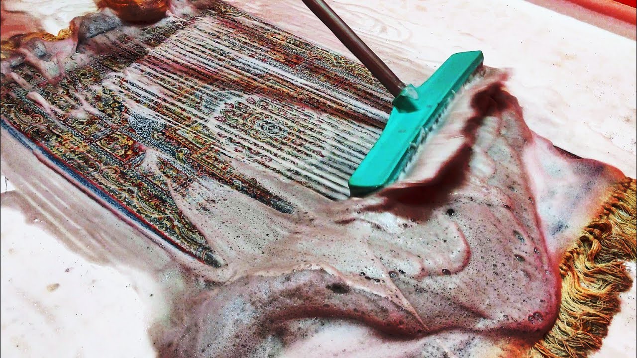 Dirty and very satisfying carpet washing | ASMR | rug cleaning