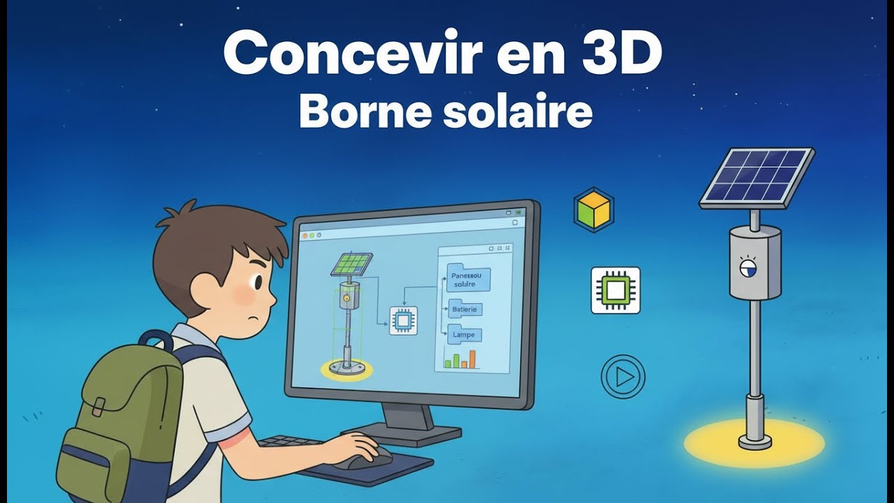 Concevoir une borne solaire en 3D : CAO, simulation et techno moderne !