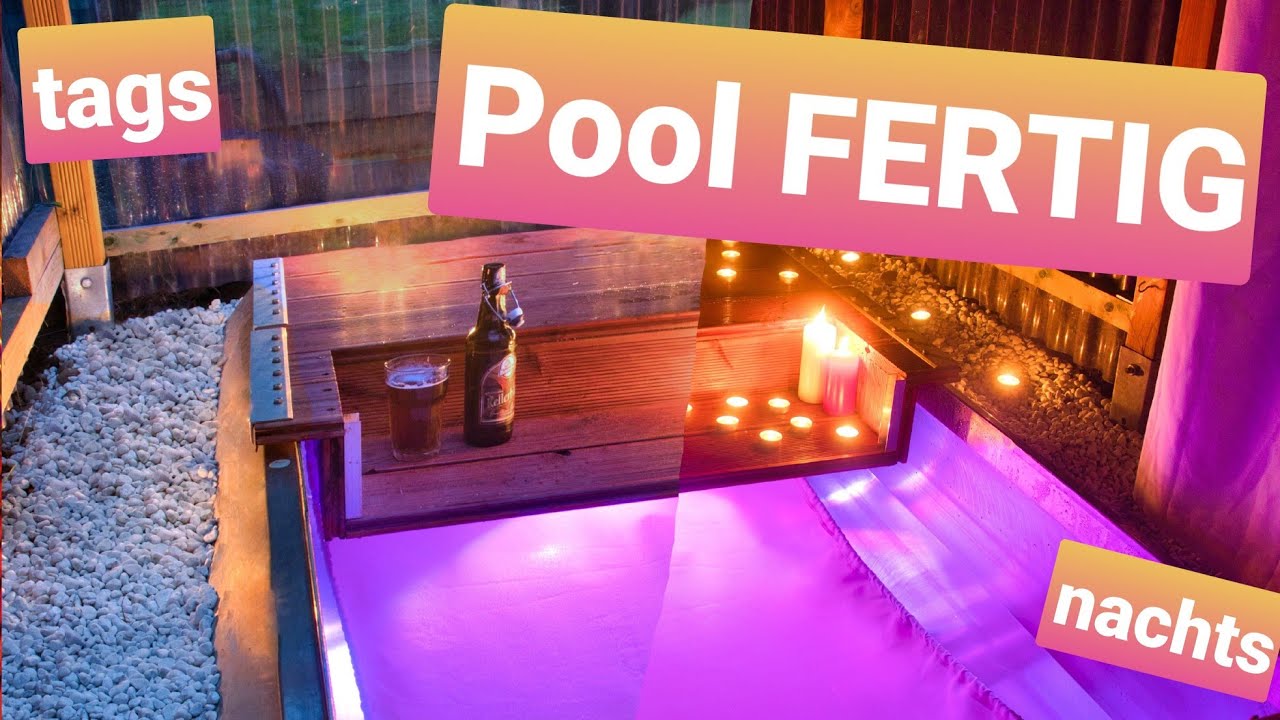 Pool RGB LED Beleuchtung DIY Part 3 / Poolporn / beheizter Edelstahlpool selberbauen