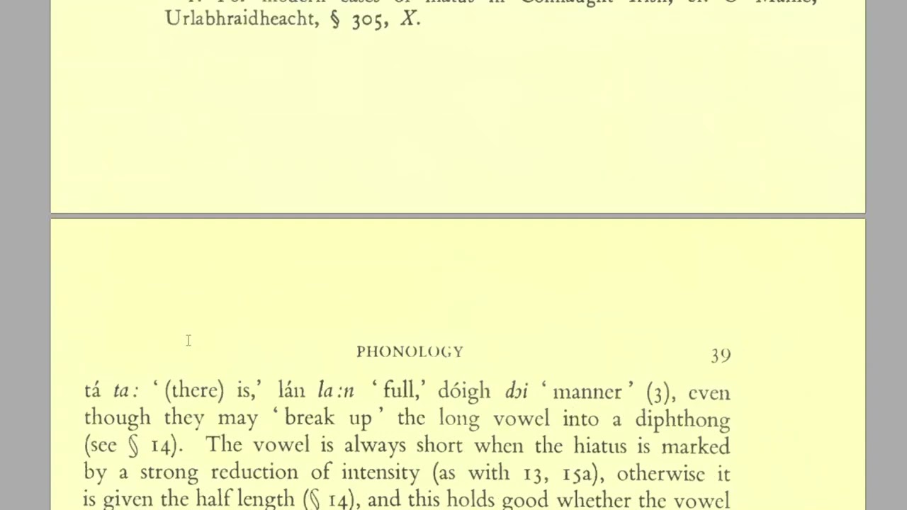 (Irish) Gaelic Dialect(s) of County Antrim (1/?) - Reachraidh (Rathlin Island): Syllable Hiatus