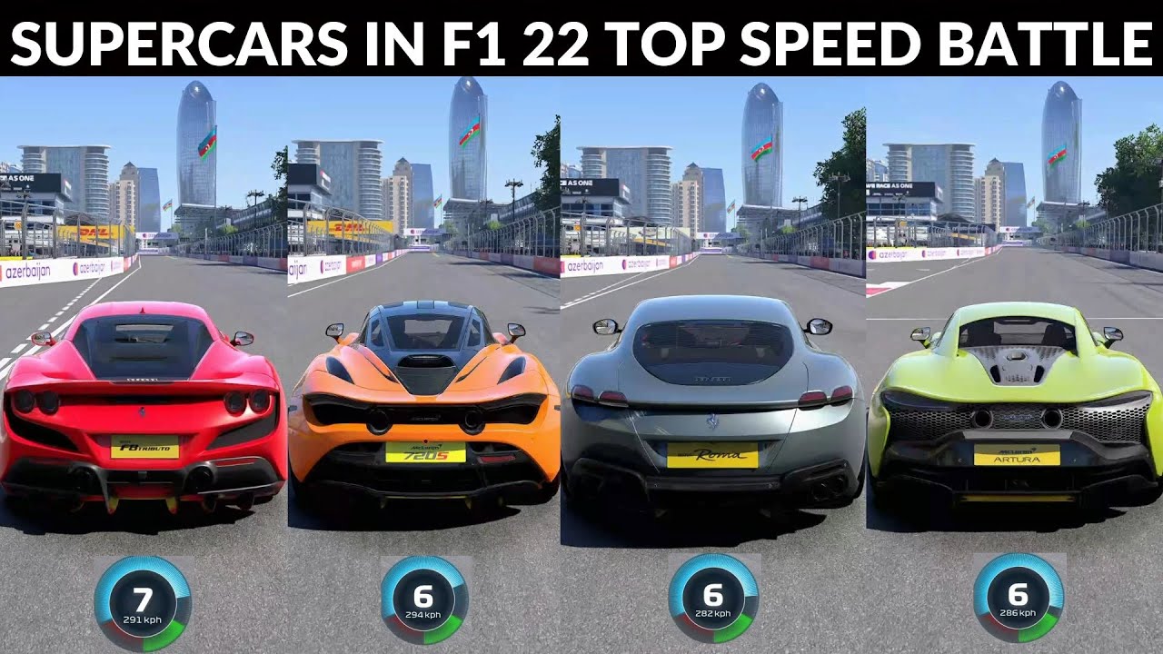 F1 22 HOW FAST SUPERCARS ARE ?? | TOP SPEED BATTLE OF ALL SUPERCARS IN F1 22 | TOP 10 FASTEST CARS