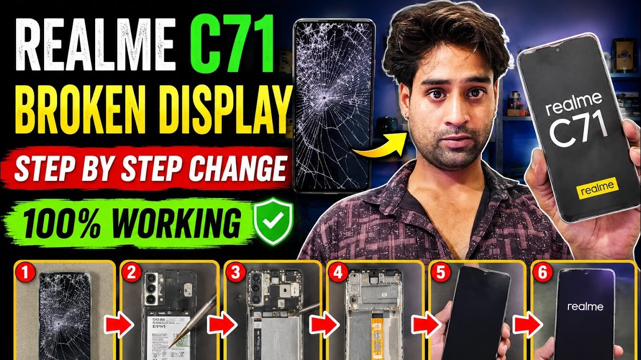 Realme C71 Broken Display Replacement | Step by Step Display Change | 100% Working Guide 🔥