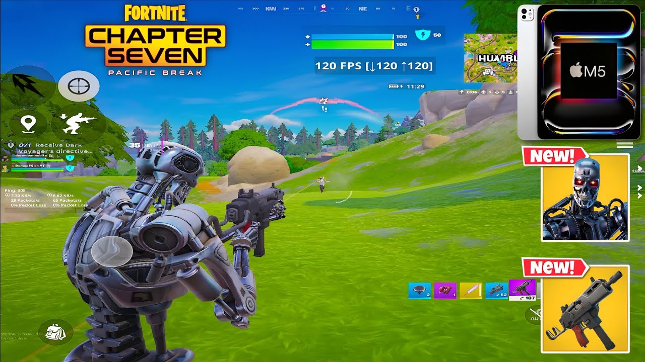 Fortnite Mobile on Max Settings (iPad Pro M5 13-inch) | T-800 Skin