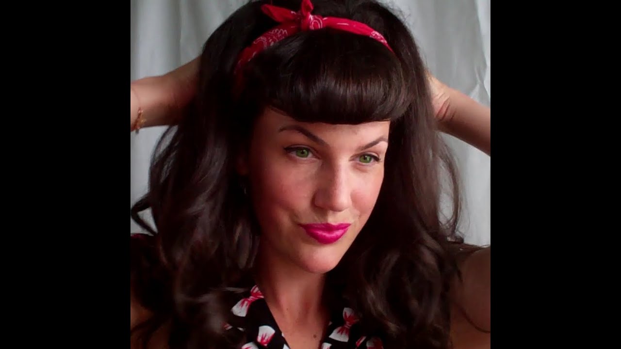 SUPER quick and EASY FAUX Bettie BANGS (U - shaped fringe how to tutorial) - Fitfully Vintage