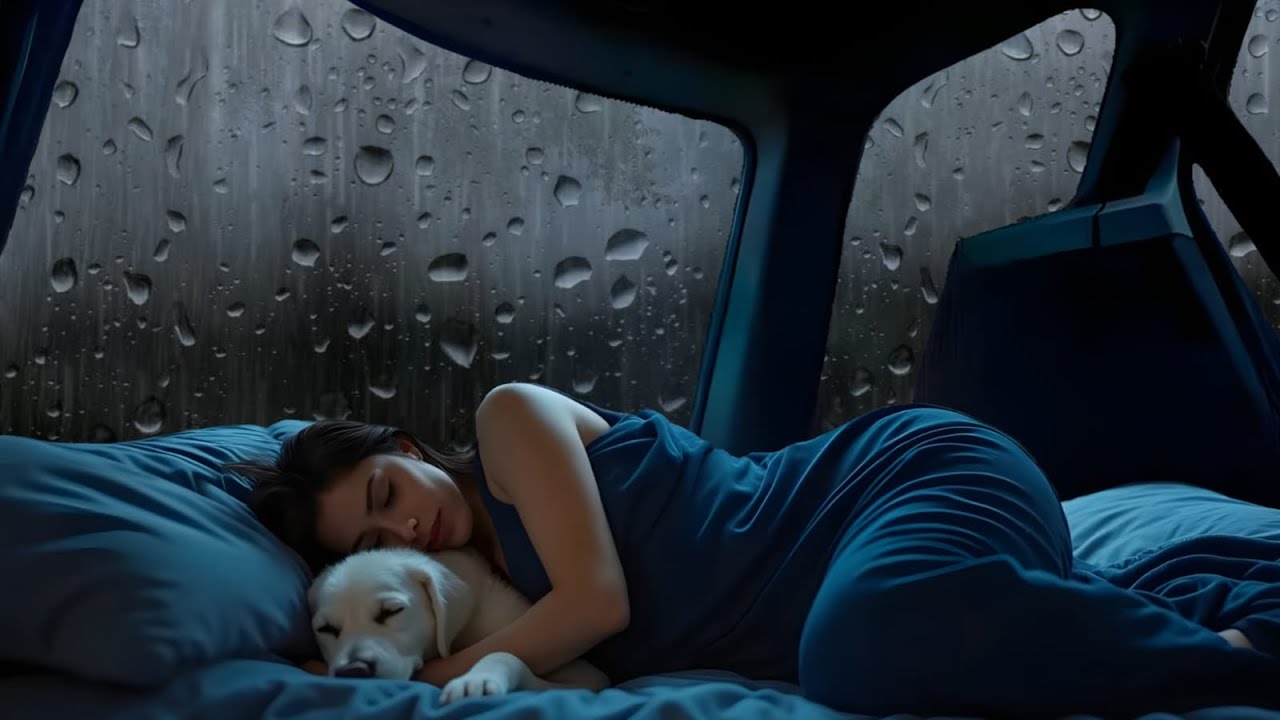 Cozy night rain inside car 🚗 rain sounds in car with thunder | heavy rain sounds for sleeping