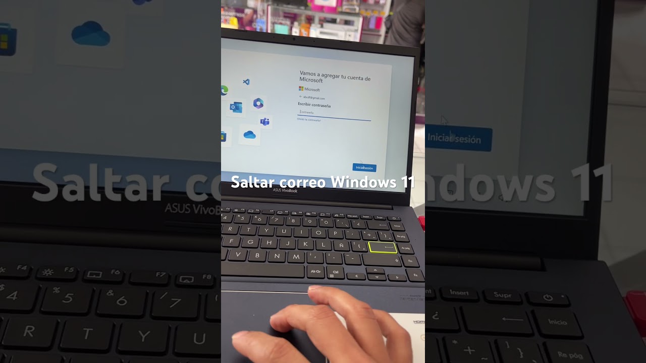Saltar correo Windows 11 sin poner uno real solo inventar