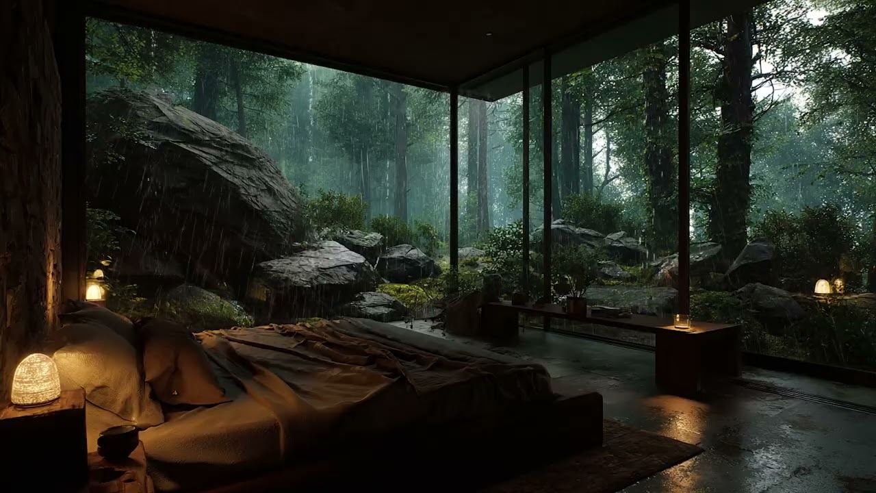 3 Hour Rainstorm and Soft Thunder Sounds for Peaceful Night and Deep Relaxation