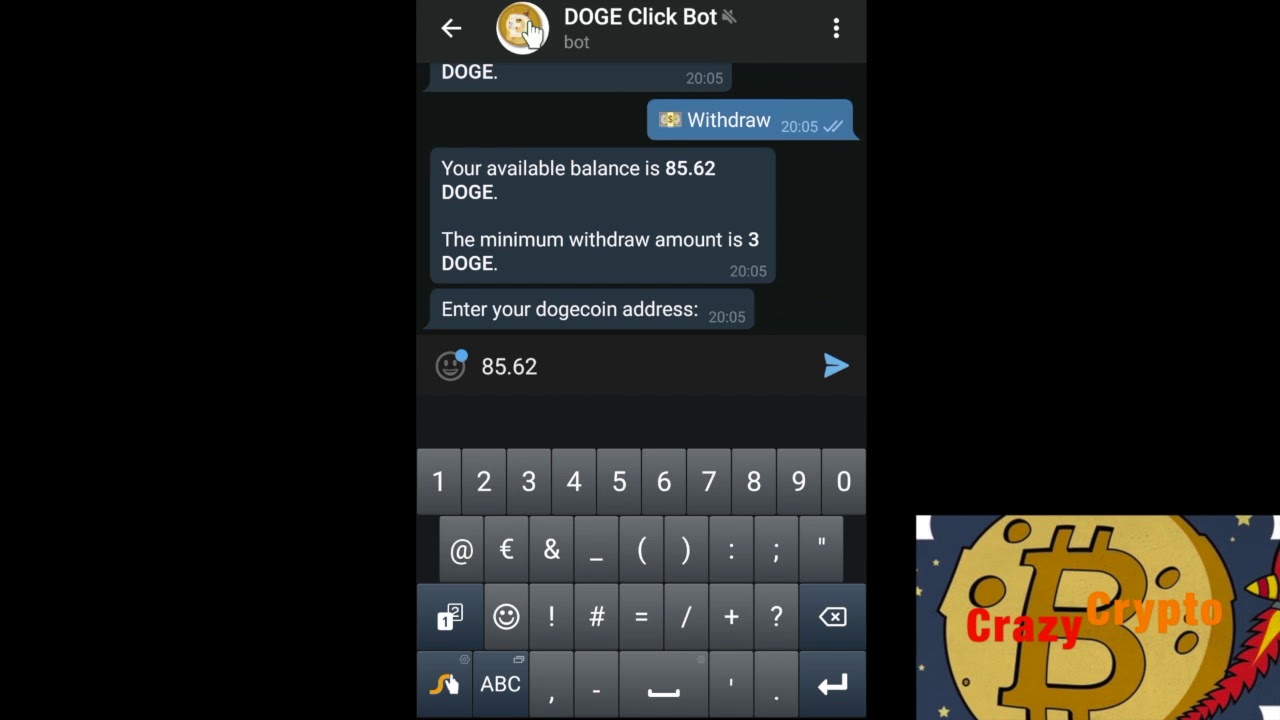 DOGE Click Bot 🔥 Free faucet ✅ Payment proof #3 ✅ 💲ℂRAZY ℂRYPTO 💲