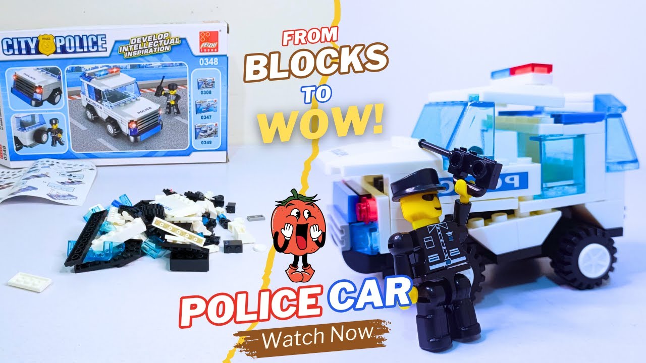 Building Police Car with Brick Blocks | Toy Wala | Fun Kids Toy Video